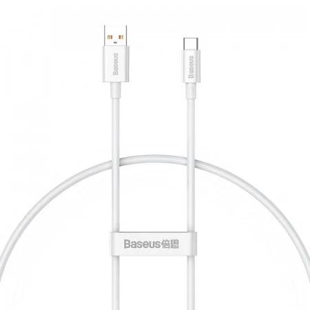 Cablu, Baseus, USB – USB-C, 1 m, Alb
