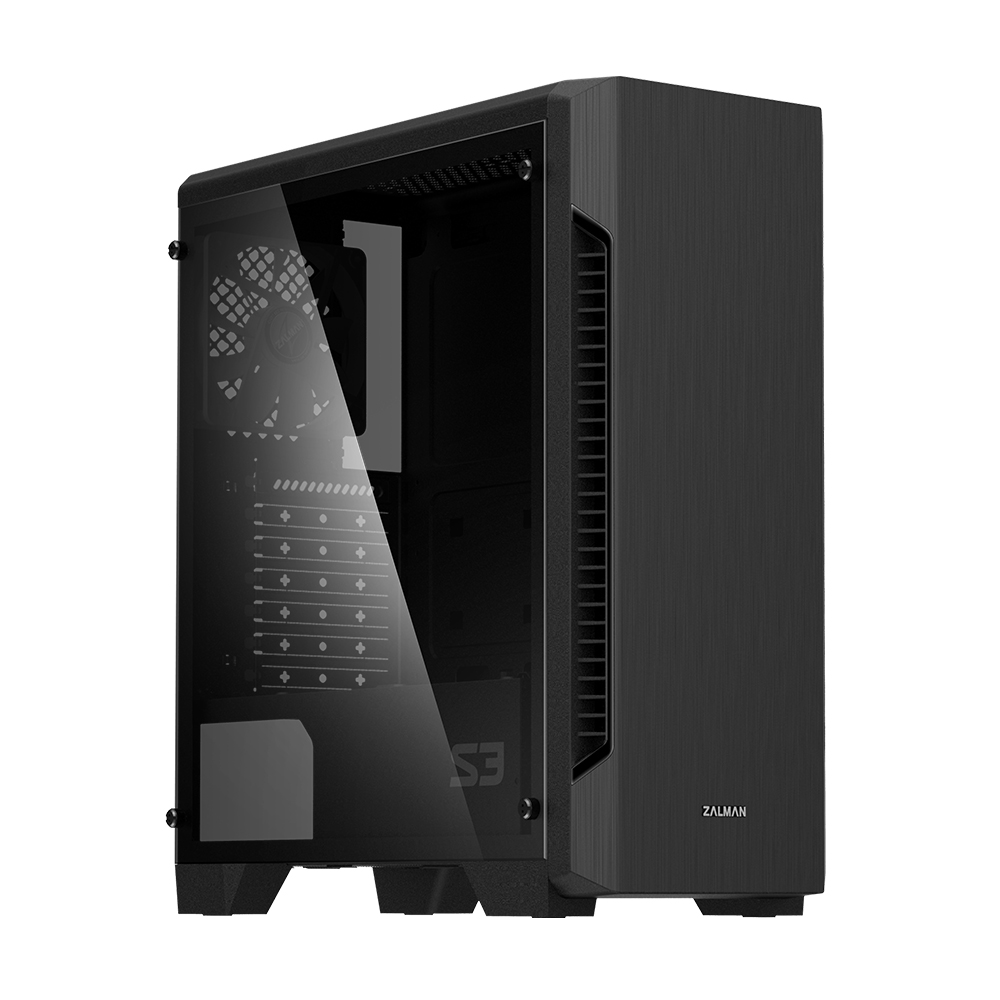 Carcasa PC, Zalman, Turn mijlociu, 424x196x462 mm, 3X ventilatoare, Negru/Transparent