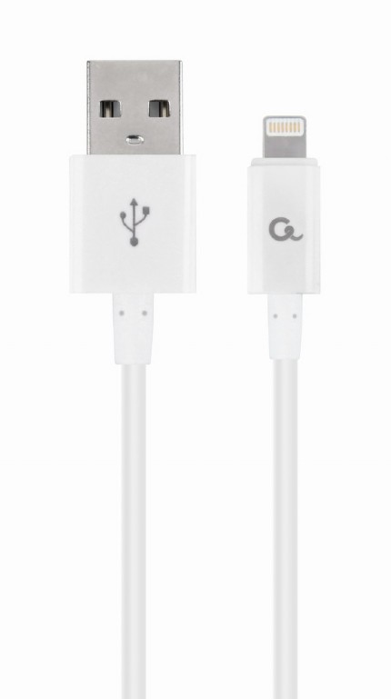 Cablu alimentare si date Gembird, USB 2.0 (T) la tip Lightning (T), 1m, Alb, CC-USB2P-AMLM-1M-W