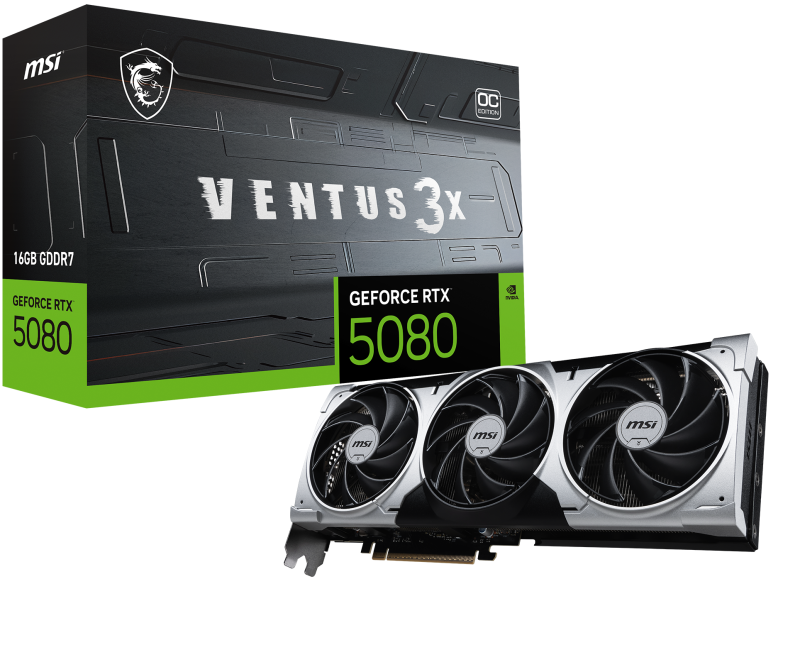 Placa video MSI GeForce RTX™ 5080 VENTUS 3X OC PLUS, 16GB GDDR7, 256-bit