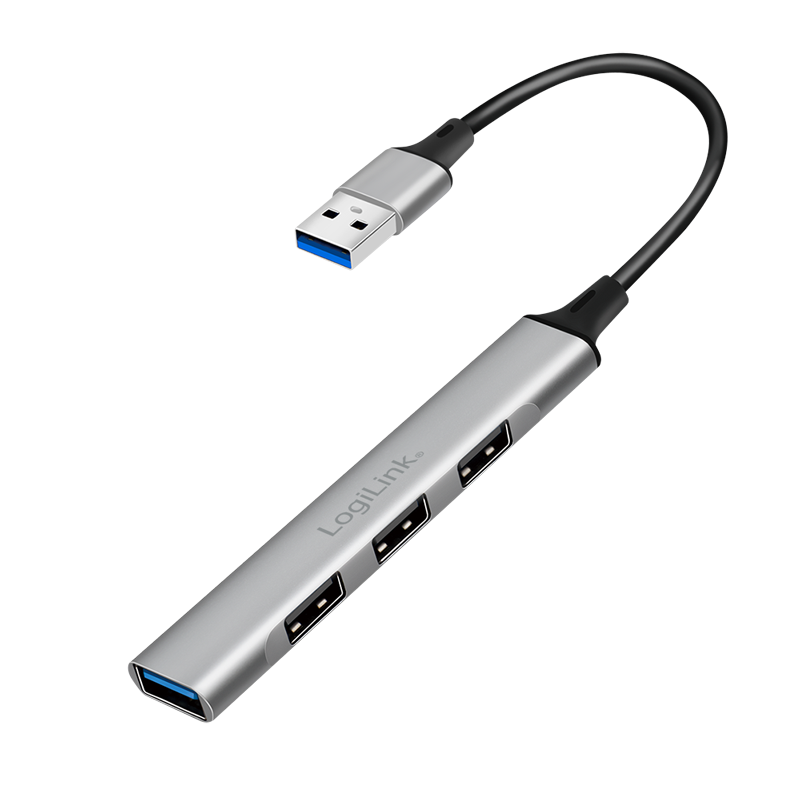 Hub USB, Logilink, Aluminiu, USB 3.0