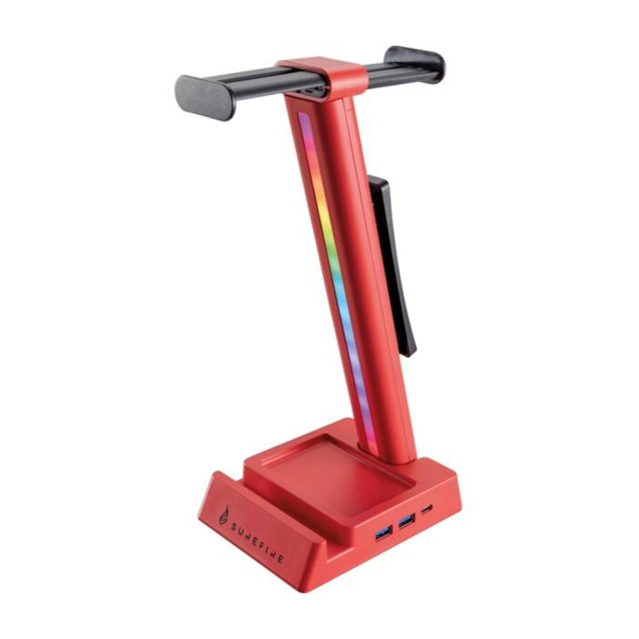 Stand casti gaming, SureFire Vinson N2, Hub USB 2 porturi, iluminare RGB, Rosu 1 Stand casti gaming, SureFire Vinson N2, Hub USB 2 porturi, iluminare RGB, Rosu