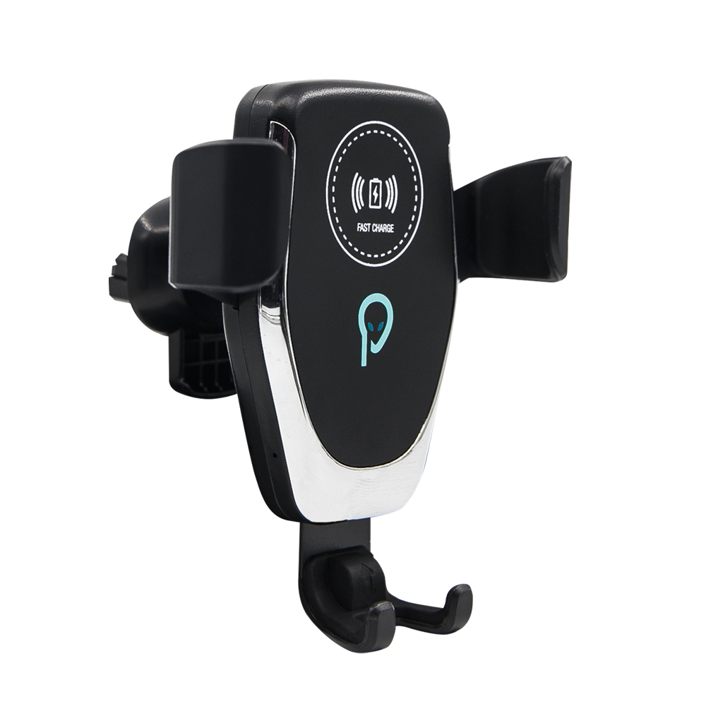 Suport auto pentru telefon cu incarcare wireless Spacer 2 in 1 SPAA-AUTOCHG-01, fixare in grilaj, incarcare wireless Qi 10W