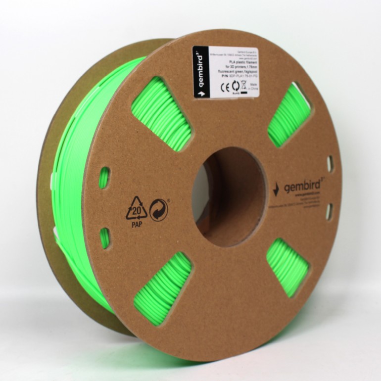 Filament pentru imprimanta 3D, Gembird, 235A°C, 1,75 mm, Verde 2 Filament pentru imprimanta 3D, Gembird, 235A°C, 1,75 mm, Verde - imagine 2