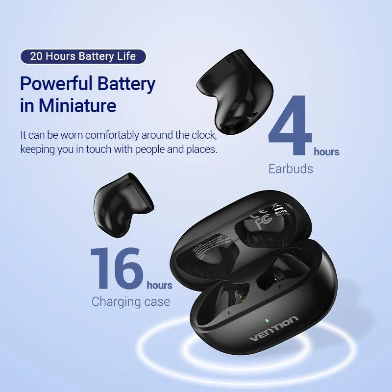 TWS Vention NBLB0 Earbuds T12 Casti fara fir (negru) 2 TWS Vention NBLB0 Earbuds T12 Casti fara fir (negru) - imagine 2
