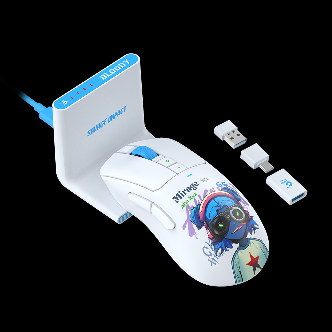 Mouse A4Tech, gaming, Bloody WaveLink Full Speed Dual Mode Wireless USB Type-C/Charging Dock /Nyx Mirage 1 Mouse A4Tech, gaming, Bloody WaveLink Full Speed Dual Mode Wireless USB Type-C/Charging Dock /Nyx Mirage