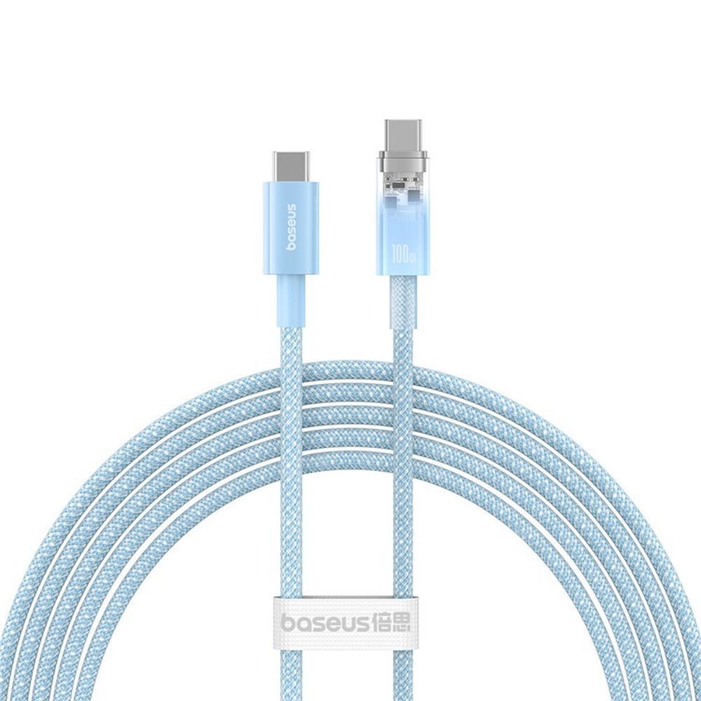Cablu de date, Baseus, USB-C la USB-C, 1 m, Albastru