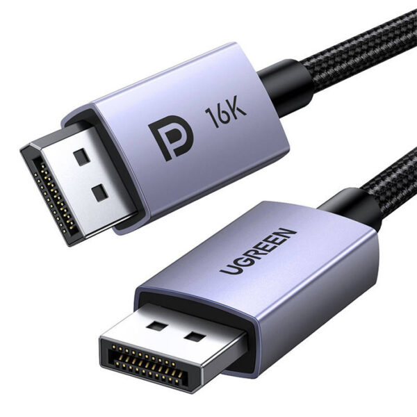 CABLU video Ugreen, „DP118” DP 2.1 (T) la DP 2.1 (T), 16K la 30Hz, lungime 1m, braided, negru „15383” (timbru verde 0.08 lei) – 6941876213832