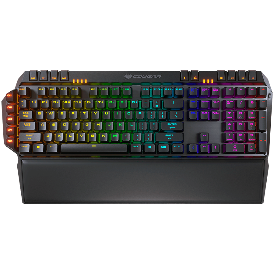 Tastatura gaming cu fir Cougar 700K Evo RGB, butoane configurabile, suport pentru incheietura, Negru