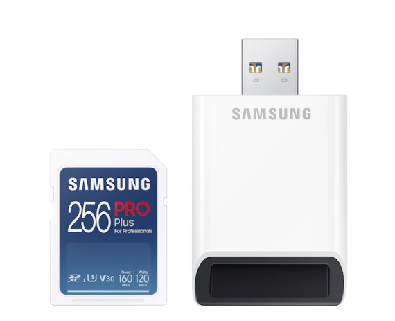 Card de memorie Samsung Full SD, PRO Plus, 256GB, 160MB/s + adaptor