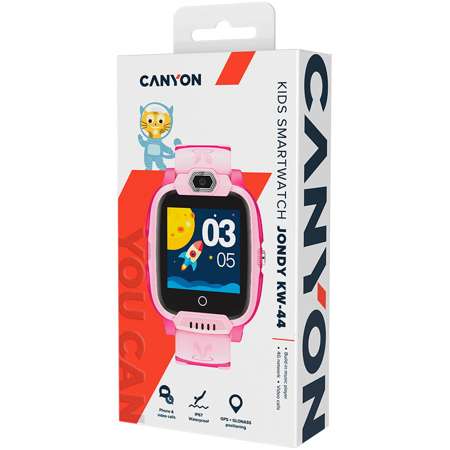 Smartwatch pentru copii Canyon Jondy KW-44, GPS, 4G, Camera, Roz 4 Smartwatch pentru copii Canyon Jondy KW-44, GPS, 4G, Camera, Roz - imagine 4