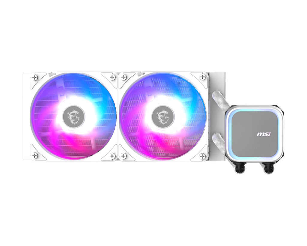 Racire apa set MSI MAG CoreLiquid A13 240, alb, 2 ventilatoare, iluminare multicolora
