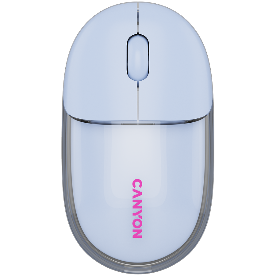 Mouse Canyon OnClick 24, Wireless, Bluetooth Transparent/Albastru