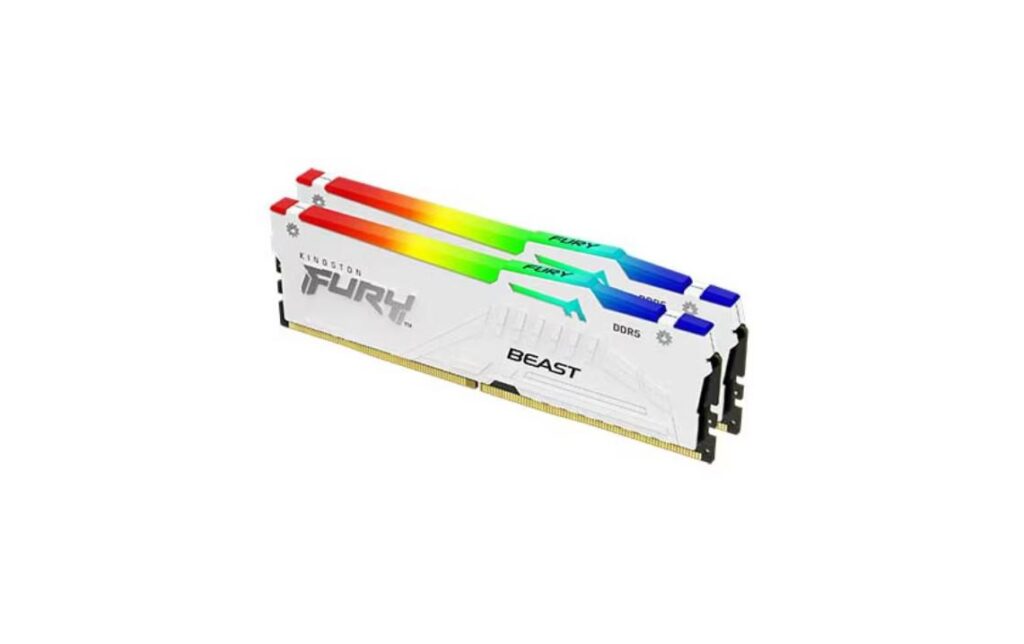 Memorie Kingston FURY Beast White RGB 64GB(2x32GB) DDR5 6000MHz CL36 AMD EXPO, KF560C36BWEAK2-64