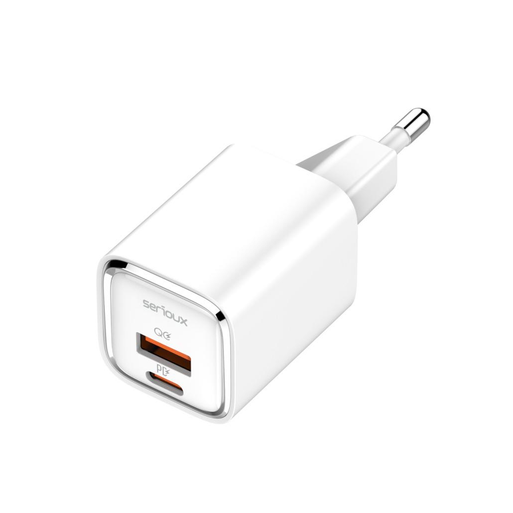 Incarcator retea Serioux QC30W, Quick Charge 3.0, 30W, 1x USB-C, 1x USB-A, cablu Type-C inclus, Alb 3 Incarcator retea Serioux QC30W, Quick Charge 3.0, 30W, 1x USB-C, 1x USB-A, cablu Type-C inclus, Alb - imagine 3