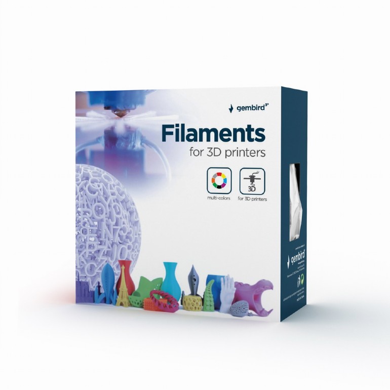 Filament Gembird pentru imprimanta 3D, PLA, 1.75mm diamentru, 1Kg / bobina, aprox. 330m, topire 190-220 grC, Argintiu, 3DP-PLA1.75-01-S 2 Filament Gembird pentru imprimanta 3D, PLA, 1.75mm diamentru, 1Kg / bobina, aprox. 330m, topire 190-220 grC, Argintiu, 3DP-PLA1.75-01-S - imagine 2