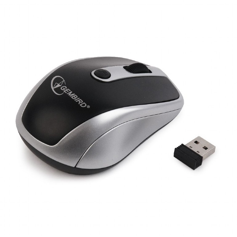 Mouse, wireless Gembird, 1600 dpi, Negru / Gri, MUSW-6B-02-BG