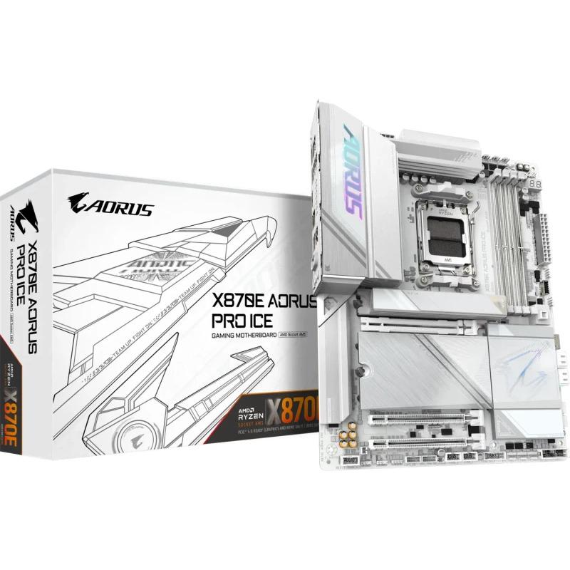 Placa de Baza GIGABYTE X870E AORUS PRO ICE, AM5, 4x DDR5, ATX