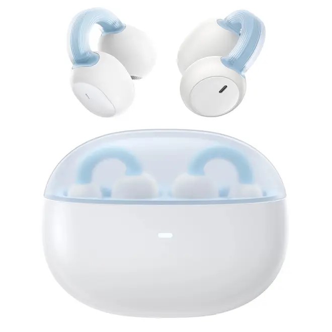 Casti Fara Fir Bluetooth 5.3, TWS, Open-Ear Clip – Baseus AirGo 1 Ring (A00069201223-00) – Stellar White
