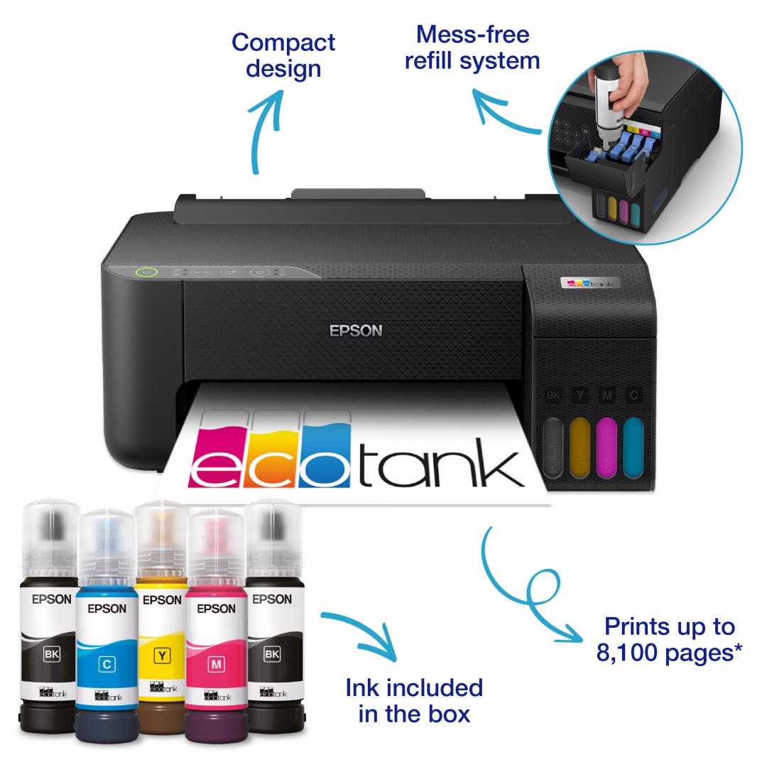 Imprimanta inkjet color CISS Epson EcoTank L1270, A4, USB, Wireless 2 Imprimanta inkjet color CISS Epson EcoTank L1270, A4, USB, Wireless - imagine 2