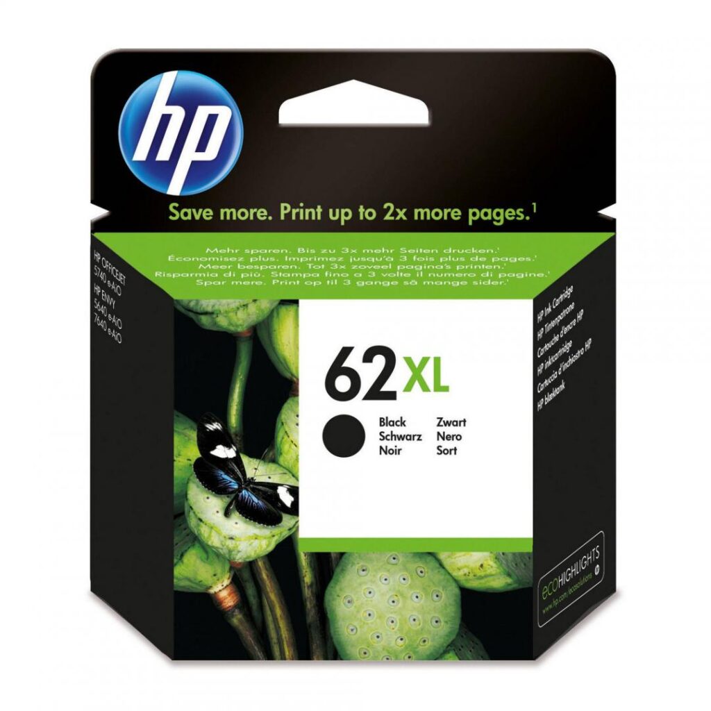 Cartus HP 62XL, Negru, Eligibil Instant Ink