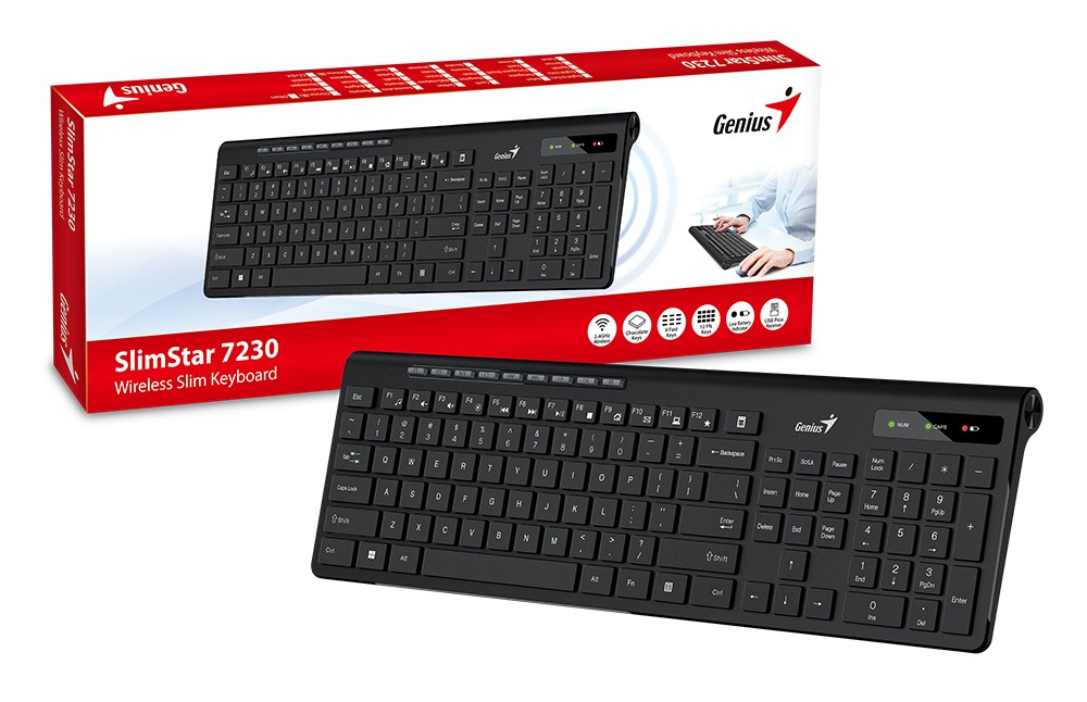 Tastatura Genius Slimstar 7230 WS, negru 2 Tastatura Genius Slimstar 7230 WS, negru - imagine 2