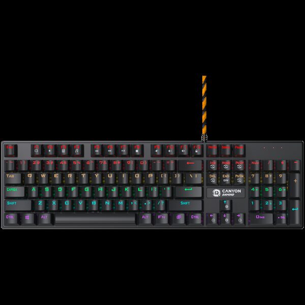 Tastatura gaming Canyon Deimos GK-4 Rainbow US Wired Black