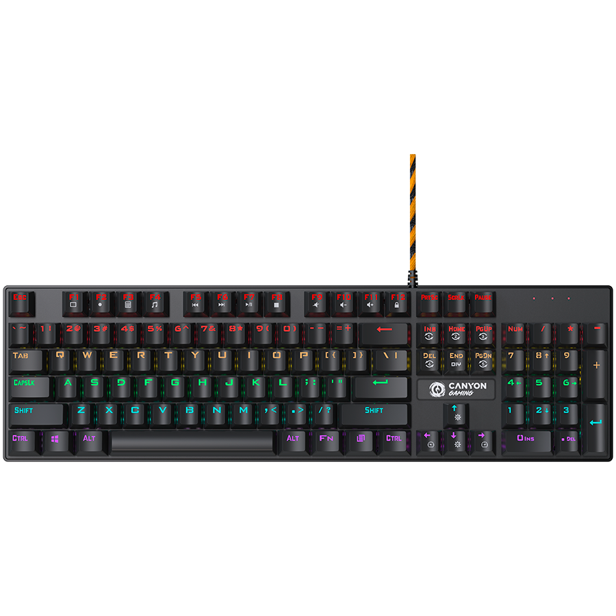 Tastatura gaming Canyon Deimos GK-4 Rainbow US Wired Black