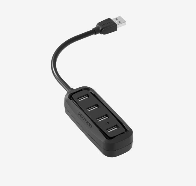 Hub USB 2.0,4 porturi Adaptor USB Splitter OTG, cablu 1 m, negru, Vention