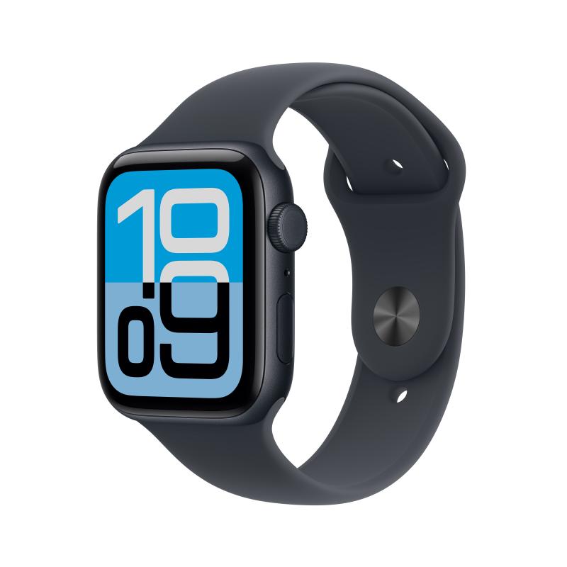 Apple Watch SE (2025), GPS + Cellular, Carcasa Midnight Aluminium 44mm, Midnight Sport Band – M/L