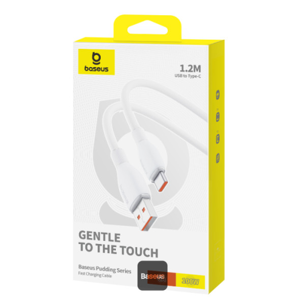 Cablu alimentare si date Baseus Pudding Series, Fast Charging Data Cable pentru smartphone, USB la USB Type-C 100W, 1.2m, alb 4 Cablu alimentare si date Baseus Pudding Series, Fast Charging Data Cable pentru smartphone, USB la USB Type-C 100W, 1.2m, alb - imagine 4