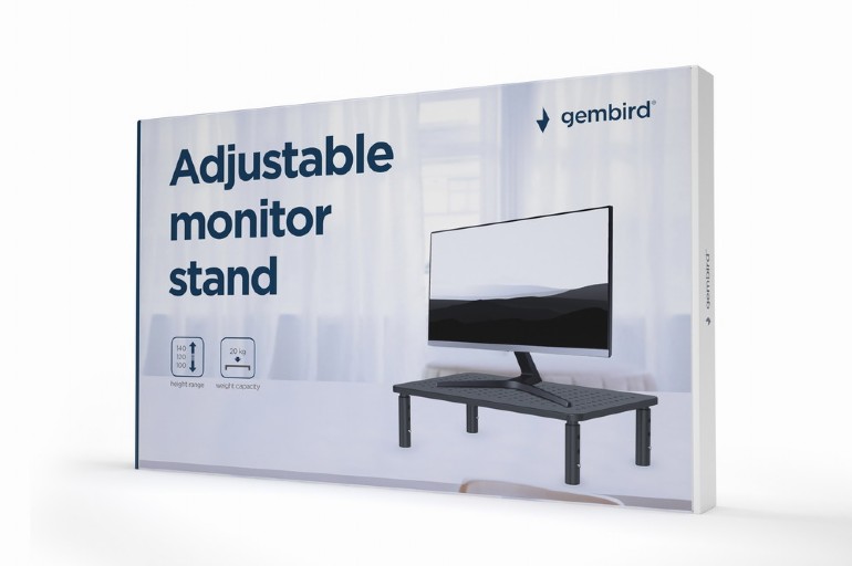 Suport monitor, Gembird, Plastic/Otel, Gri/Negru 4 Suport monitor, Gembird, Plastic/Otel, Gri/Negru - imagine 4