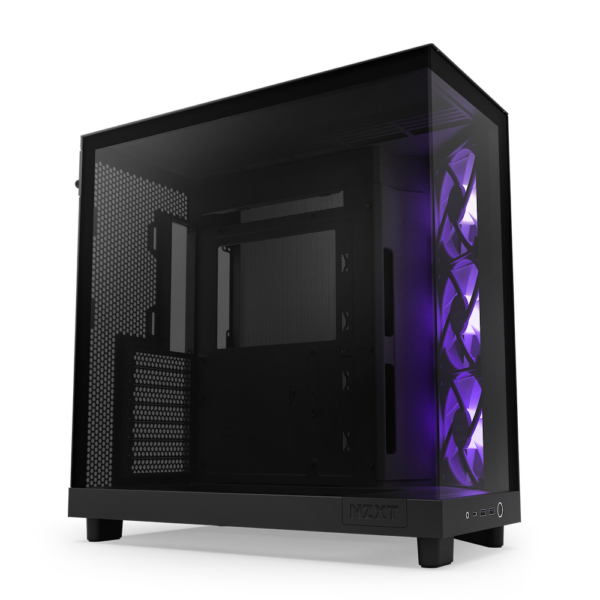 Carcasa NZXT H6 Flow RGB negru Mid-Tower ATX