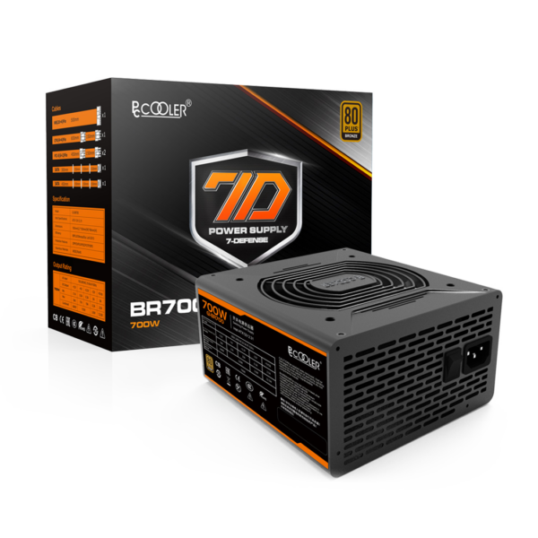Sursa Pccooler 700W real GI-BR700, ventilator 120mm PWM, 80 Plus Bronze, 4x PCI-E 6+2, 6x S-ATA
