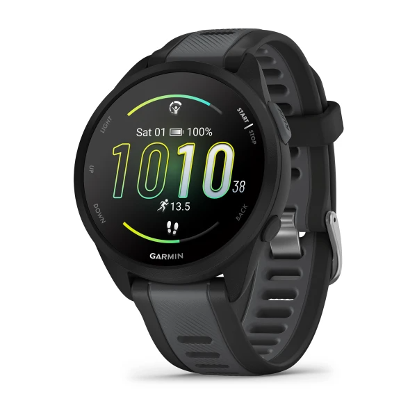 Smartwatch Garmin Forerunner 165, curea Silicon, Black/Slate Grey