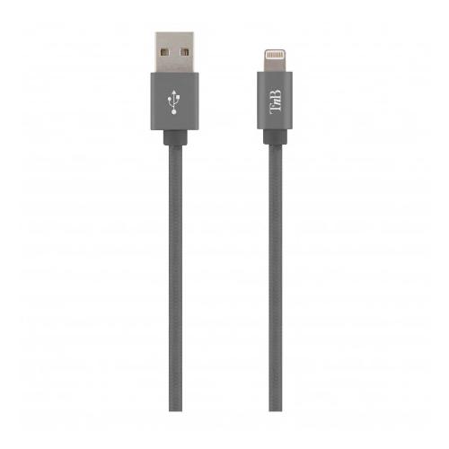 Cablu de date TnB USB/Lightning cu Licenta Apple, 2m, Gri