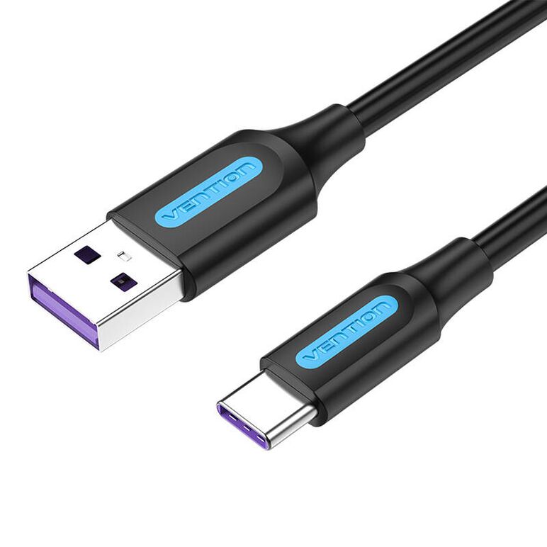 Cablu Date Vention USB 3.0 A la USB-C COZBD 3A 0,5m Negru