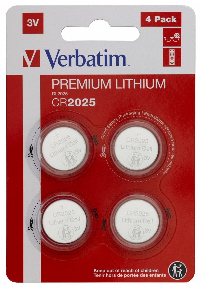 Baterii Verbatim Lithium CR2025, 3V, 4 buc