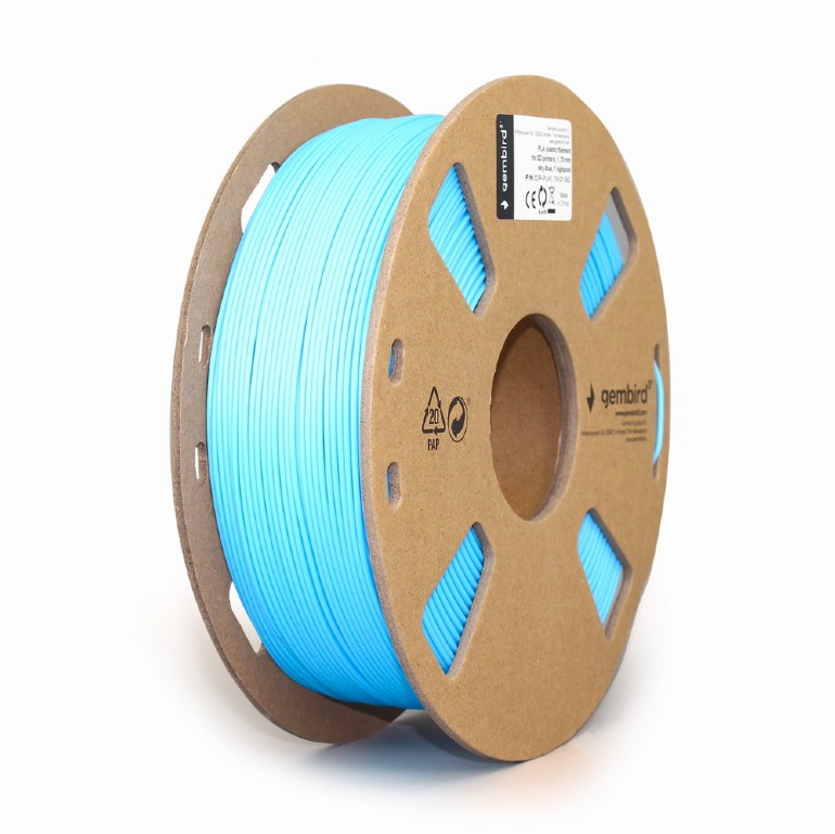 FILAMENT GEMBIRD pt. imprimanta 3d, PLA, 1.75mm diamentru, 1Kg / bobina, aprox. 330m, topire 190-220 grC, sky-blue, „3DP-PLA1.75-01-BS”