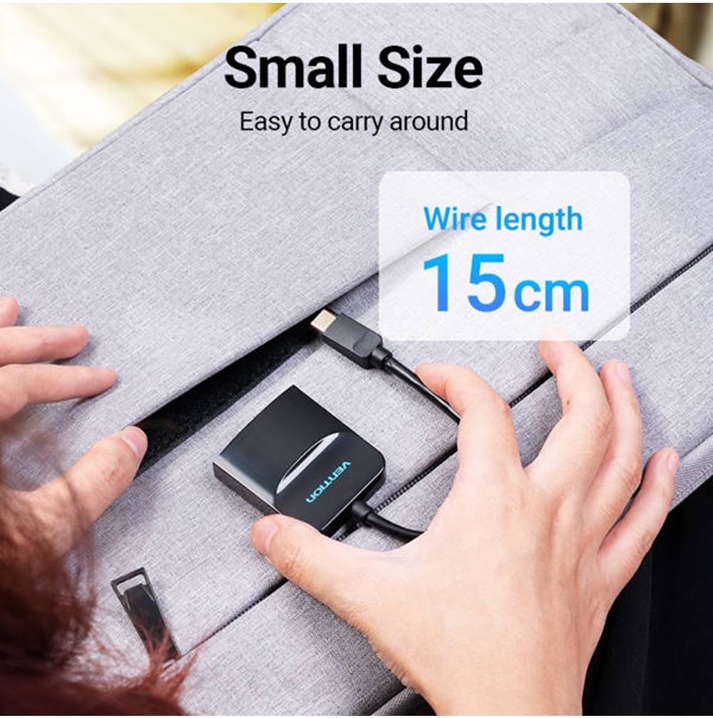 Convertor video Vention, USB Type-C(T) la HDMI(M), 0.15m, rezolutie maxima 4K la 30Hz, conectori auriti, invelis PVC si ABS, negru 5 Convertor video Vention, USB Type-C(T) la HDMI(M), 0.15m, rezolutie maxima 4K la 30Hz, conectori auriti, invelis PVC si ABS, negru - imagine 5