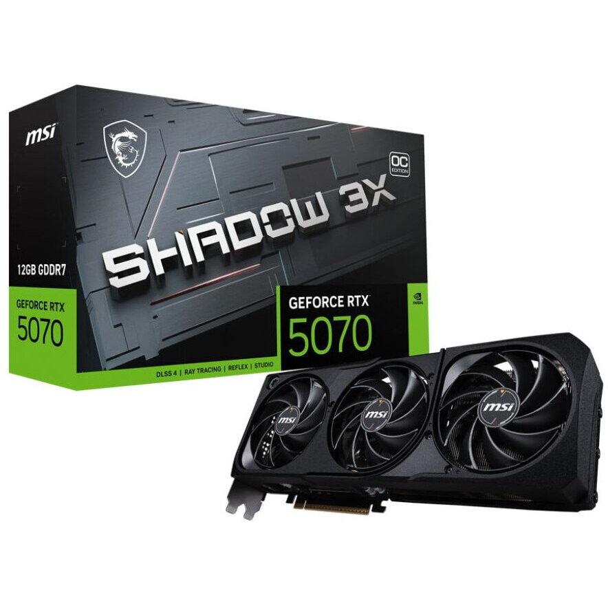 Placa video MSI GeForce RTX 5070 12G SHADOW 3X OC, GDDR7, 192-bit, Negru
