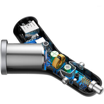 Incarcator Auto Baseus Y-Type CCALL-YX01 cu Extensie Bricheta 2xUsb 3.4A, Black 4 Incarcator Auto Baseus Y-Type CCALL-YX01 cu Extensie Bricheta 2xUsb 3.4A, Black - imagine 4