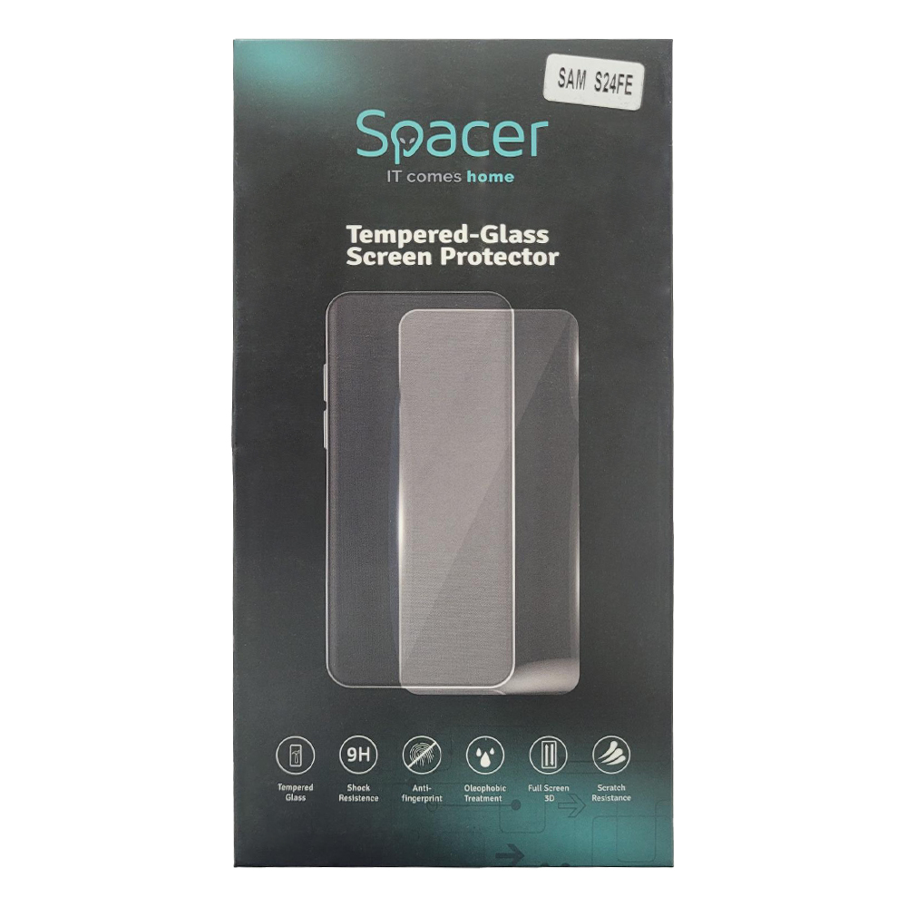 Folie sticla Spacer pentru Samsung Galaxy S24FE grosime 0.3mm, acoperire totala ecran, strat special anti-ulei si anti-amprenta