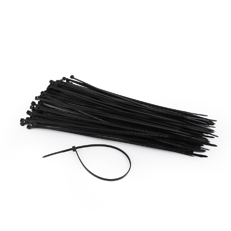 Banda zimtata din plastic pentru fixare cabluri, Gembird, nylon 250mm x 3.6mm 100bucati, negru