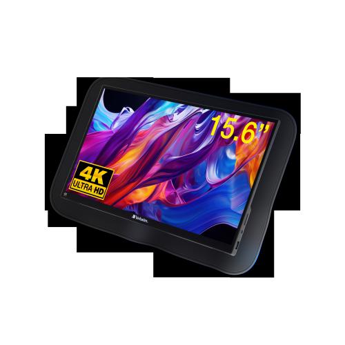 Monitor Portabil Verbatim Touchscreen LED IPS 10-point capacitive multi-touch, 15.6”, Rezolutie Ultra HD 4K, 6ms, boxe integrate, HDR, FreeSync, 2x USB-C, HDMI, USB, Audio out, carcasa aluminiu, model PMT-15-4k