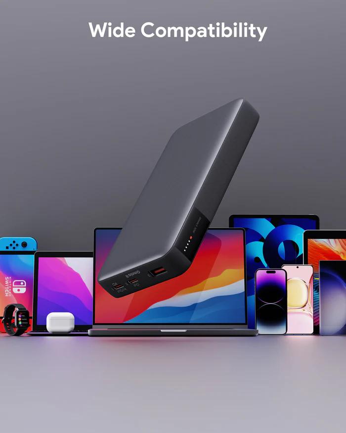 Powerbank 20000mAh, Aukey, PB-Y42, 30W PD, 3 porturi, negru, 146x74x23mm 5 Powerbank 20000mAh, Aukey, PB-Y42, 30W PD, 3 porturi, negru, 146x74x23mm - imagine 5