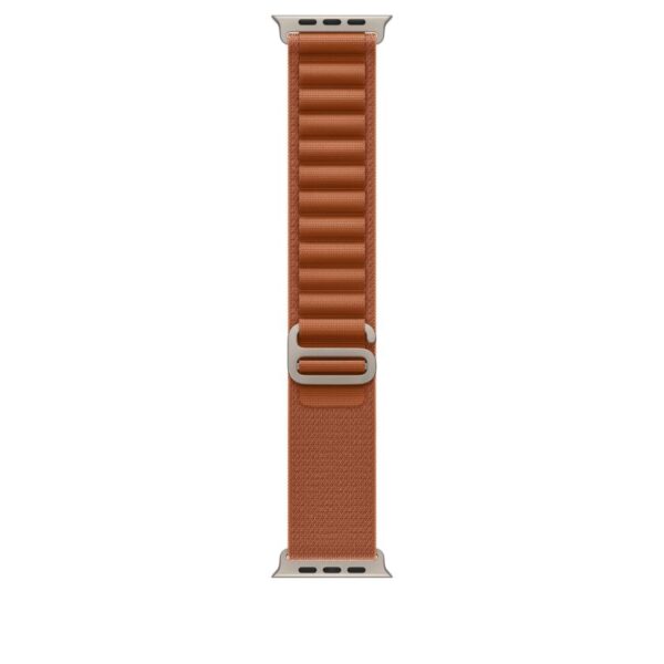 Curea pentru Apple Watch 49mm, Terra Cotta Alpine Loop – Large – Natural Titanium Finish