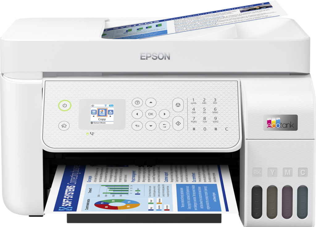 Multifunctional Inkjet color CISS Epson EcoTank L5316, A4, 10 ppm, USB, Retea, Wireless Alb