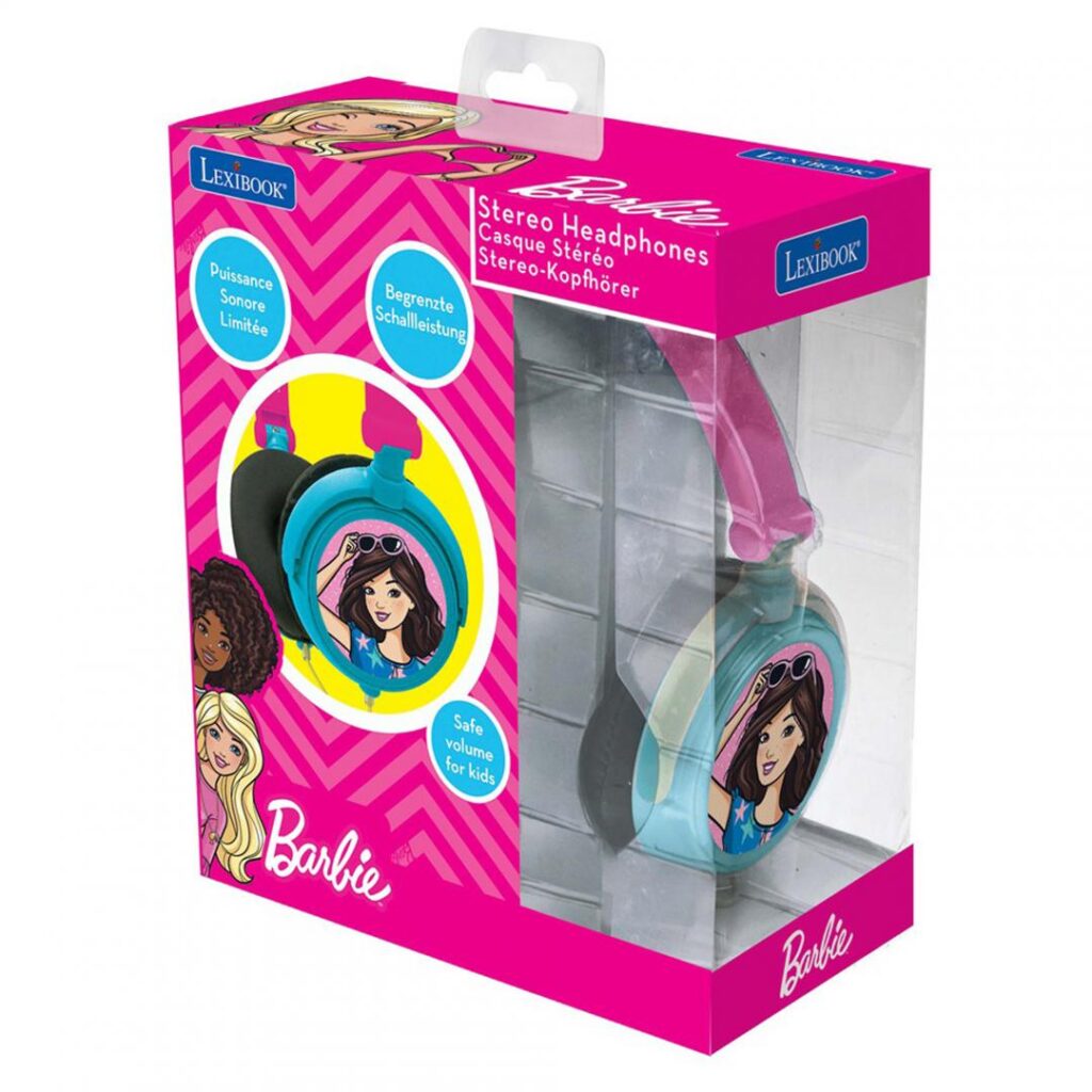 Casti pliabile cu fir Barbie, Lexibook, Jack audio 3.5mm, Multicolor