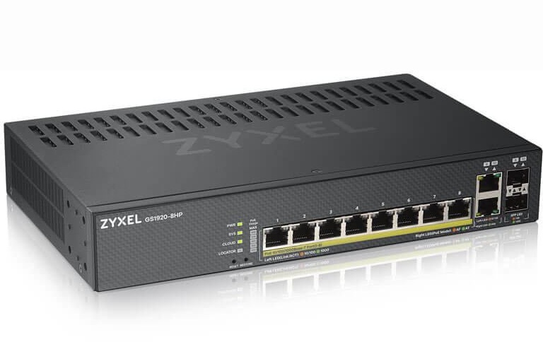 SWITCH PoE ZYXEL, port Gigabit x 8, SFP SFP x 2, managed, „GS1920-8HPV2-EU0101F” (timbru verde 2 lei)